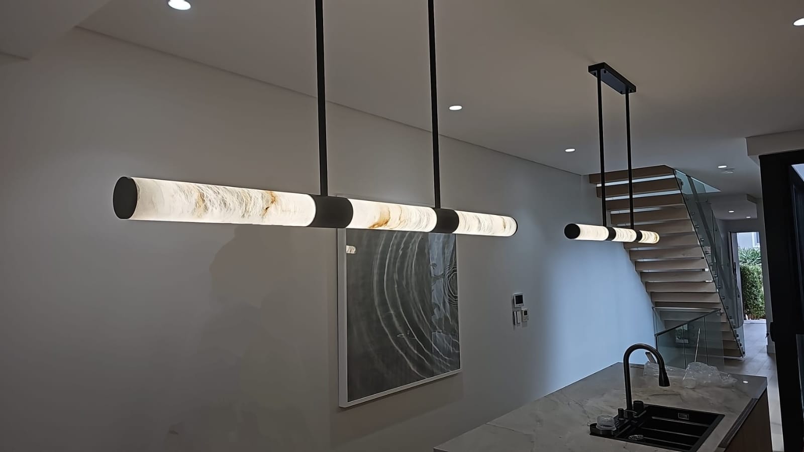 MADISON 1500 Spanish Marble Linear LED Pendant - Black