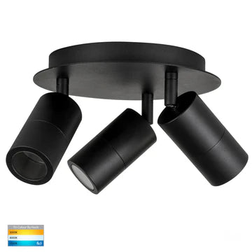 Tivah Black 3 Light Round Plate