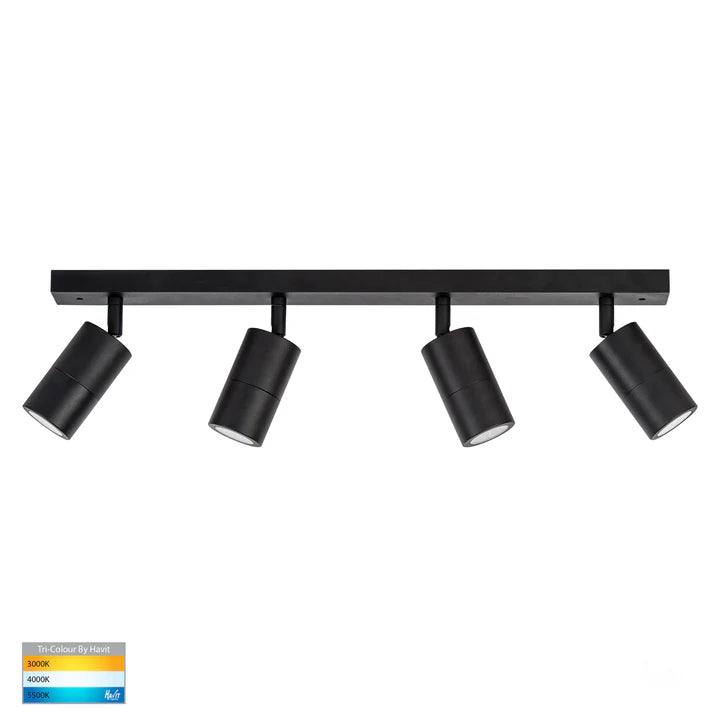 Tivah Black 4 Light TRI Colour LED Bar Lights
