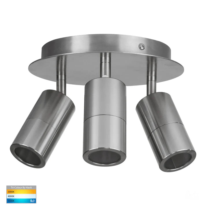 Tivah Titanium Aluminium 3 Light Round Plate