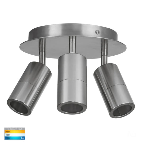 Tivah Titanium Aluminium 3 Light Round Plate