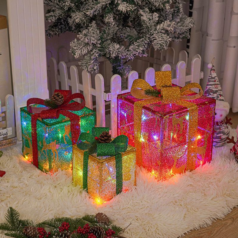 Christmas gift box, LED decorative lights, holiday decor, festive room decoration, battery operated Christmas lights, gift box lights, Australian Christmas decorations - Christmas - Size 3
