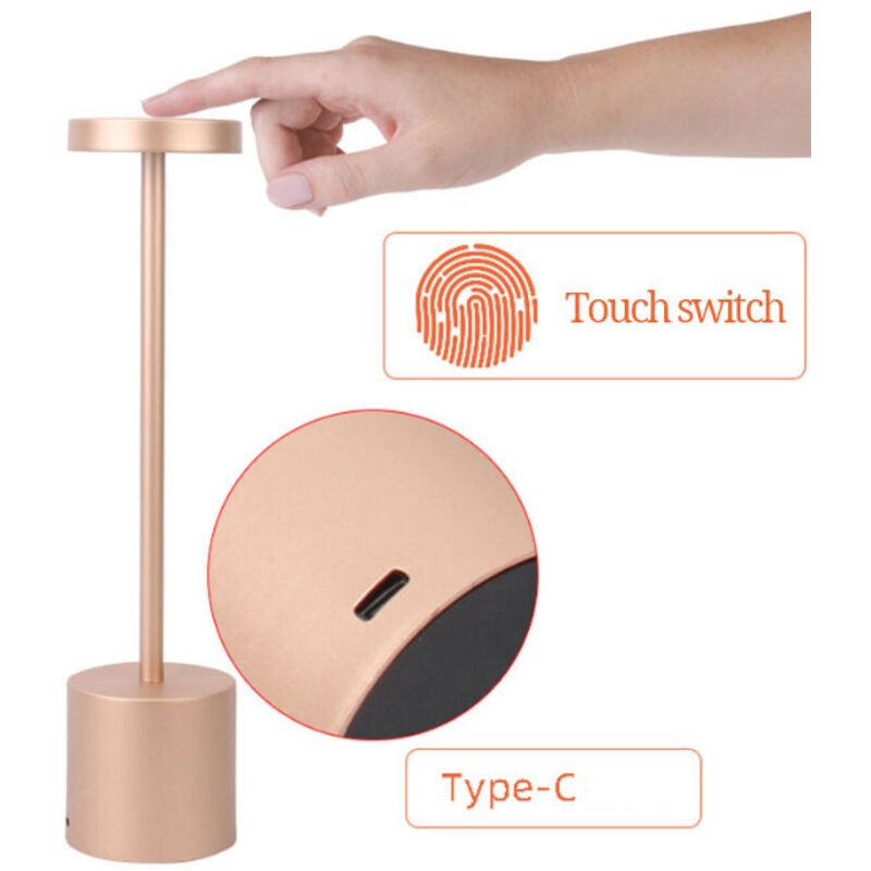 USB Charging Wireless Table Lamps, 1800mA Rechargeable LED Desk Lamp, 3 Color Modes