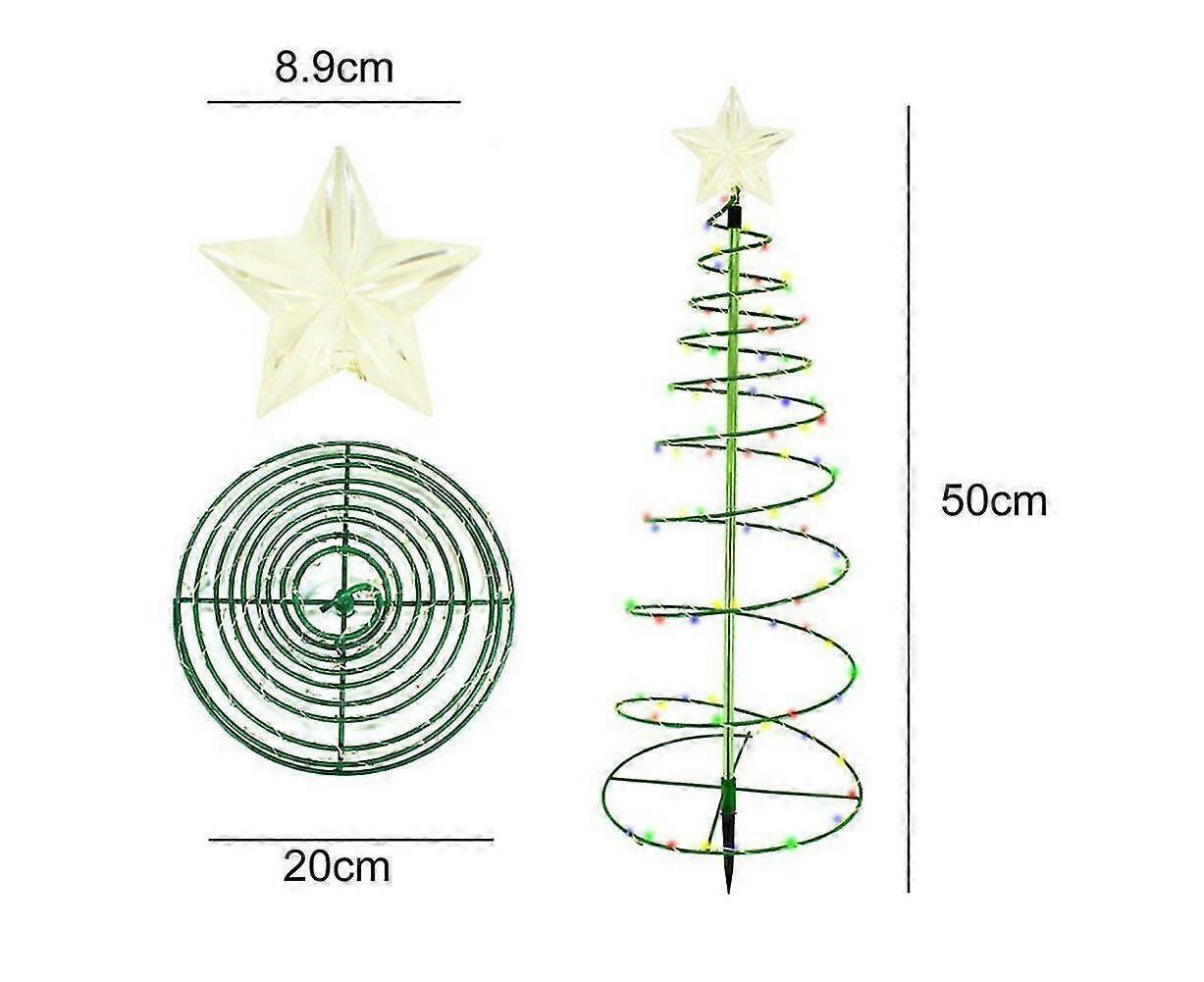 Solar Powered LED Christmas Tree Stake Light Yard Garden Pathway Lights Outdoor 2x Color lights