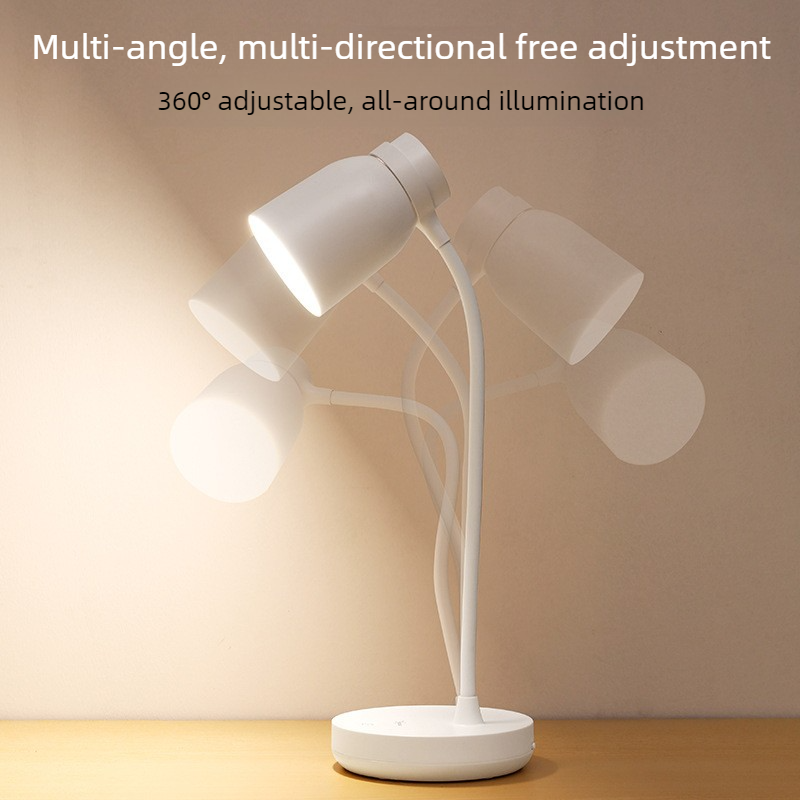 White Dimmable LED Night Light, Flicker-Free and Blue Light-Free, Cordless and Plug-in Dual-Purpose Desk Lamp