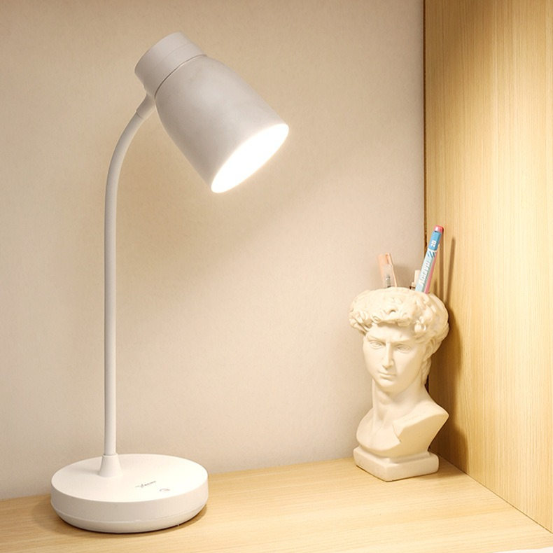 White Dimmable LED Night Light, Flicker-Free and Blue Light-Free, Cordless and Plug-in Dual-Purpose Desk Lamp
