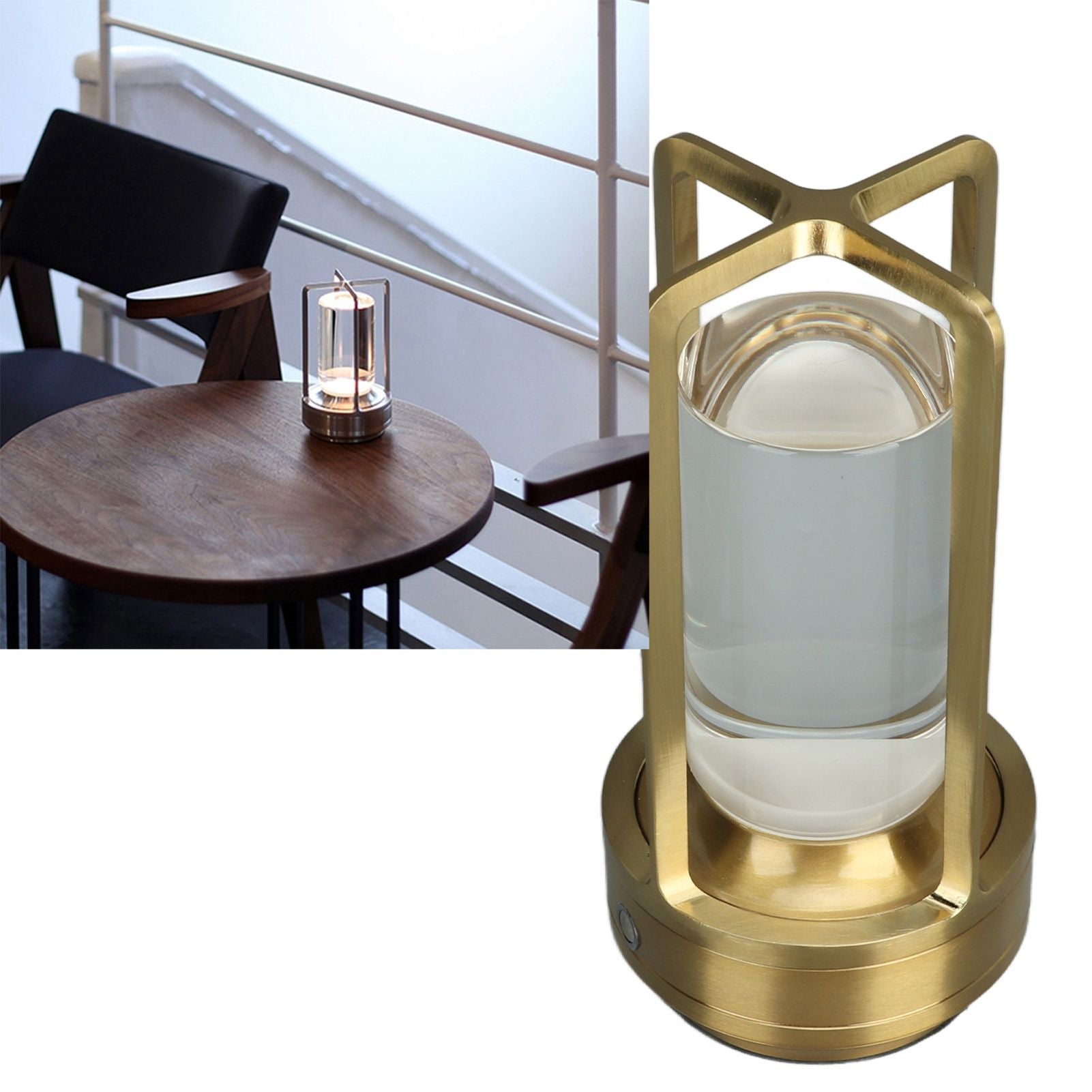 Cordless Table Lamp 3 Colors Stepless Dimming LED Table Lamp Rechargeable Touch Lamp Bedside Nightstand Lamp Gold
