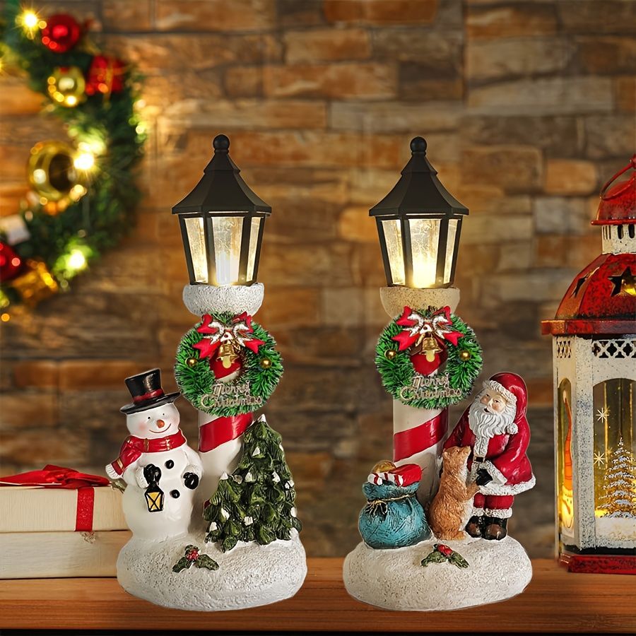 Christmas Lanterns Christmas Night Lights Holiday Decor Santa Night Lights - White - Size 2