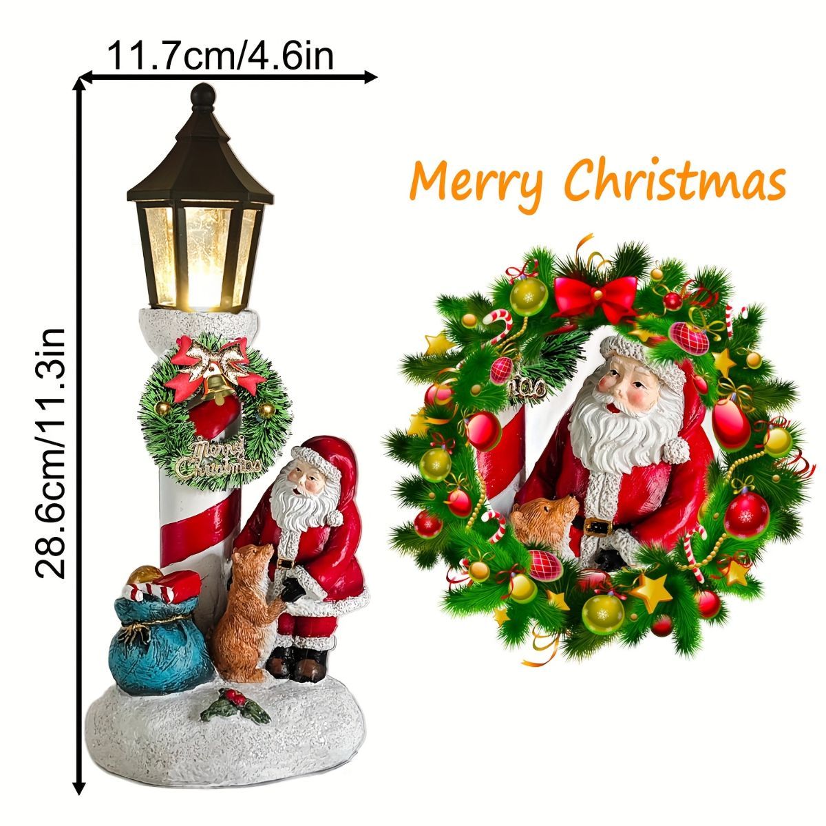 Christmas Lanterns Christmas Night Lights Holiday Decor Santa Night Lights - White - Size 2