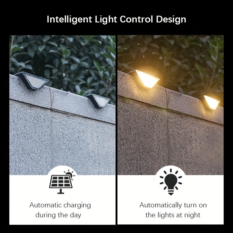 Black Solar-Powered Night Lights LED Night Lights 8-Pack Night Lights Garden Lighting