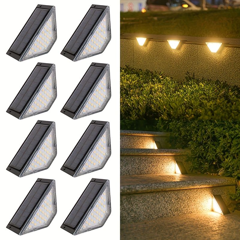 Black Solar-Powered Night Lights LED Night Lights 8-Pack Night Lights Garden Lighting