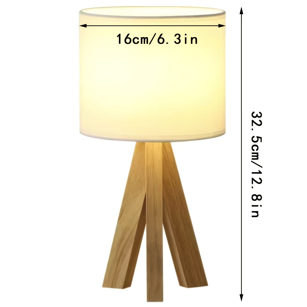 Beige tripod table lamp, bedside lamp, desk lamp, home lighting, wooden lamp, fabric shade lamp, contemporary lamp, Australia