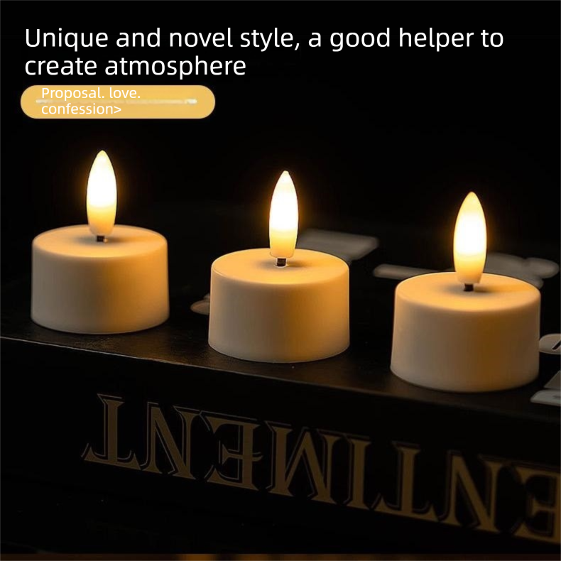 LED Rechargeable Flameless Candle Night Light Set (4 Units, with Lampshade)– USB Charging Decorative Tea Light Ambient Lighting for Christmas & Home Decor
