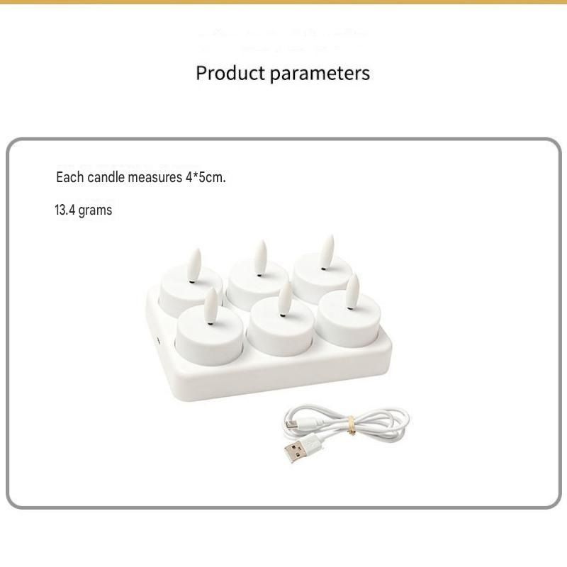 LED Rechargeable Flameless Candle Night Light Set (12 Units, with Lampshade)– USB Charging Decorative Tea Light Ambient Lighting for Christmas & Home Decor