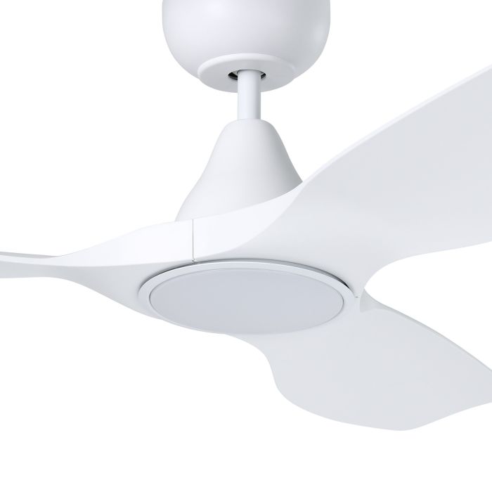SURF 40 White ceiling fan with LED light