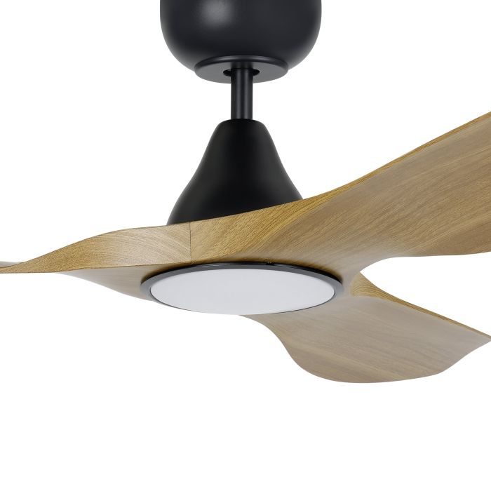 SURF 40 Oak and Black ceiling fan with LED light
