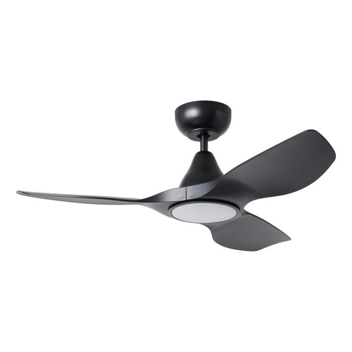 SURF 40 Black ceiling fan with LED light