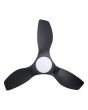 SURF 40 Black ceiling fan with LED light
