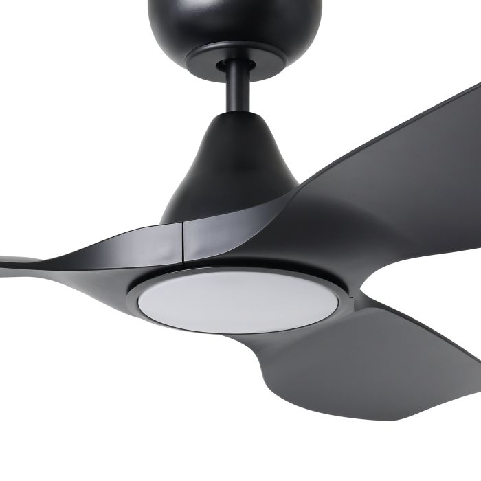 SURF 40 Black ceiling fan with LED light