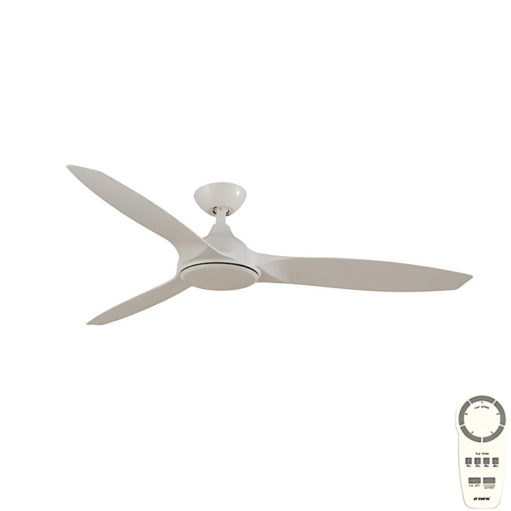 Martec Newport 56" (1420mm) DC Remote Ceiling Fan 18w LED Light Tricolour White Satin