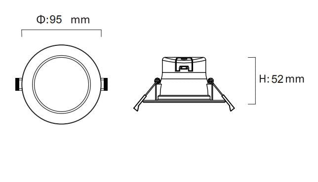 3A Lighting 7W Tri-Colour Dimmable LED Downlight 70mm Cut out