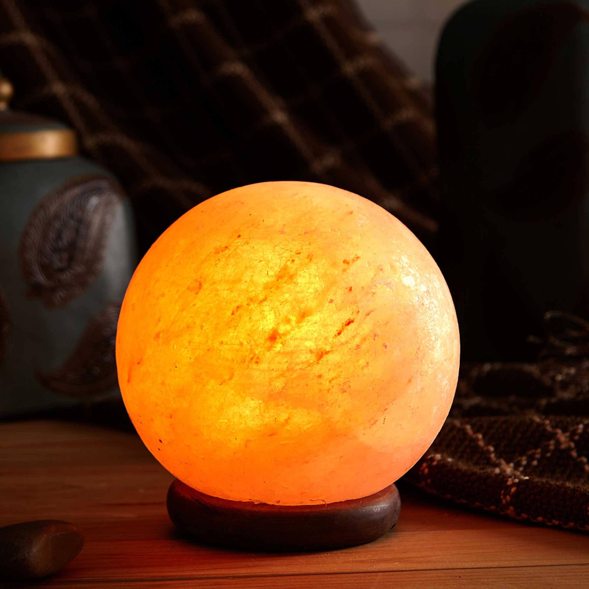 12V 12W 6.5" Ball Himalayan Pink Salt Lamp Carved Rock Crystal Light Bulb On/Off The Himalayan Salt Collective, Himalayan products, 6-5-inch-himalayan-pink-salt-lamp-ball-on-off-switch
