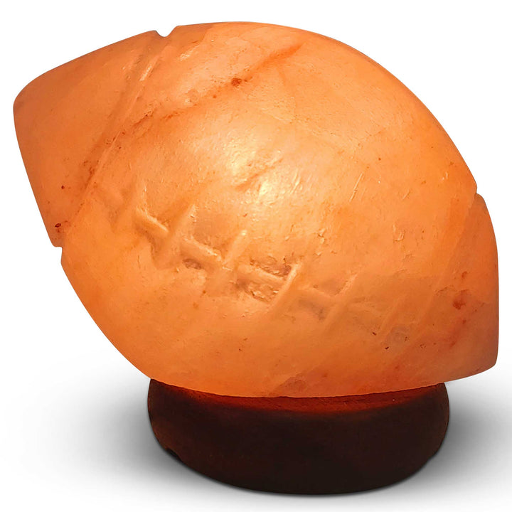 12V 12W Rugby Himalayan Pink Salt Lamp Carved Footy Rock Crystal Light Bulb On/Off-Himalayan products-The Himalayan Salt Collective