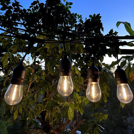 15m Solar Festoon String Lights with 15 LED Bulbs