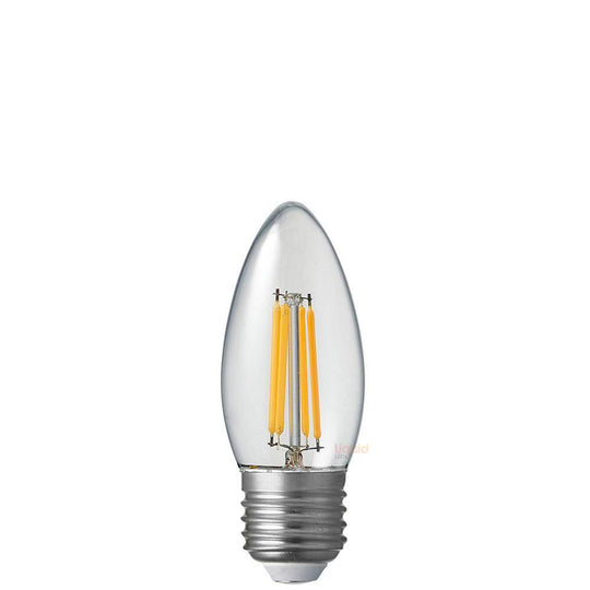 4W 12-24 Volt DC Candle Dimmable LED Bulb (E27) Clear in Warm White