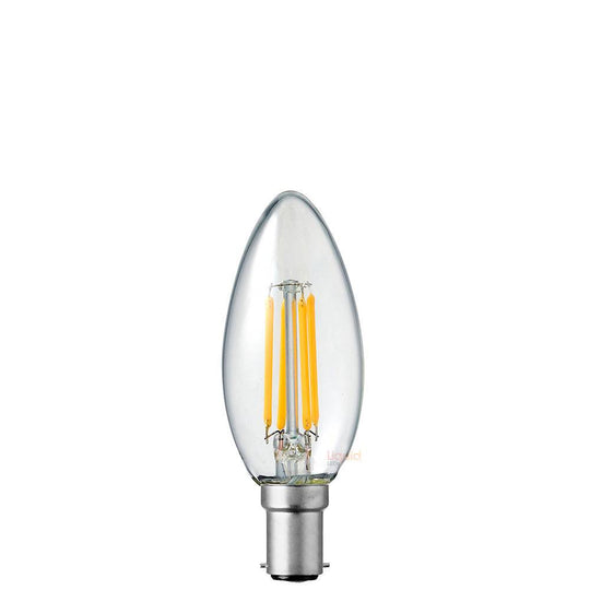 4W 12 Volt DC Candle Dimmable LED Bulb (B15) Clear in Warm White