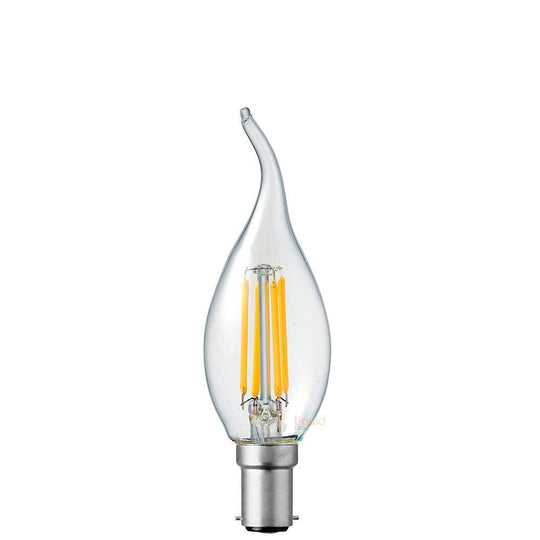 4W Flame Tip Candle Dimmable LED Bulb (B15) Clear in Natural White