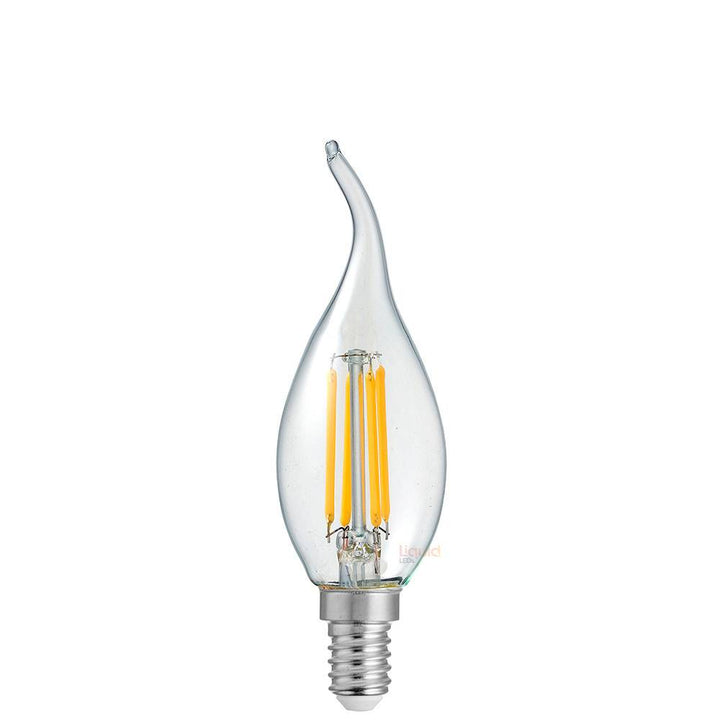 4W Flame Tip Candle Dimmable LED Bulb (E14) Clear in Warm White-Candle Bulbs-Liquidleds
