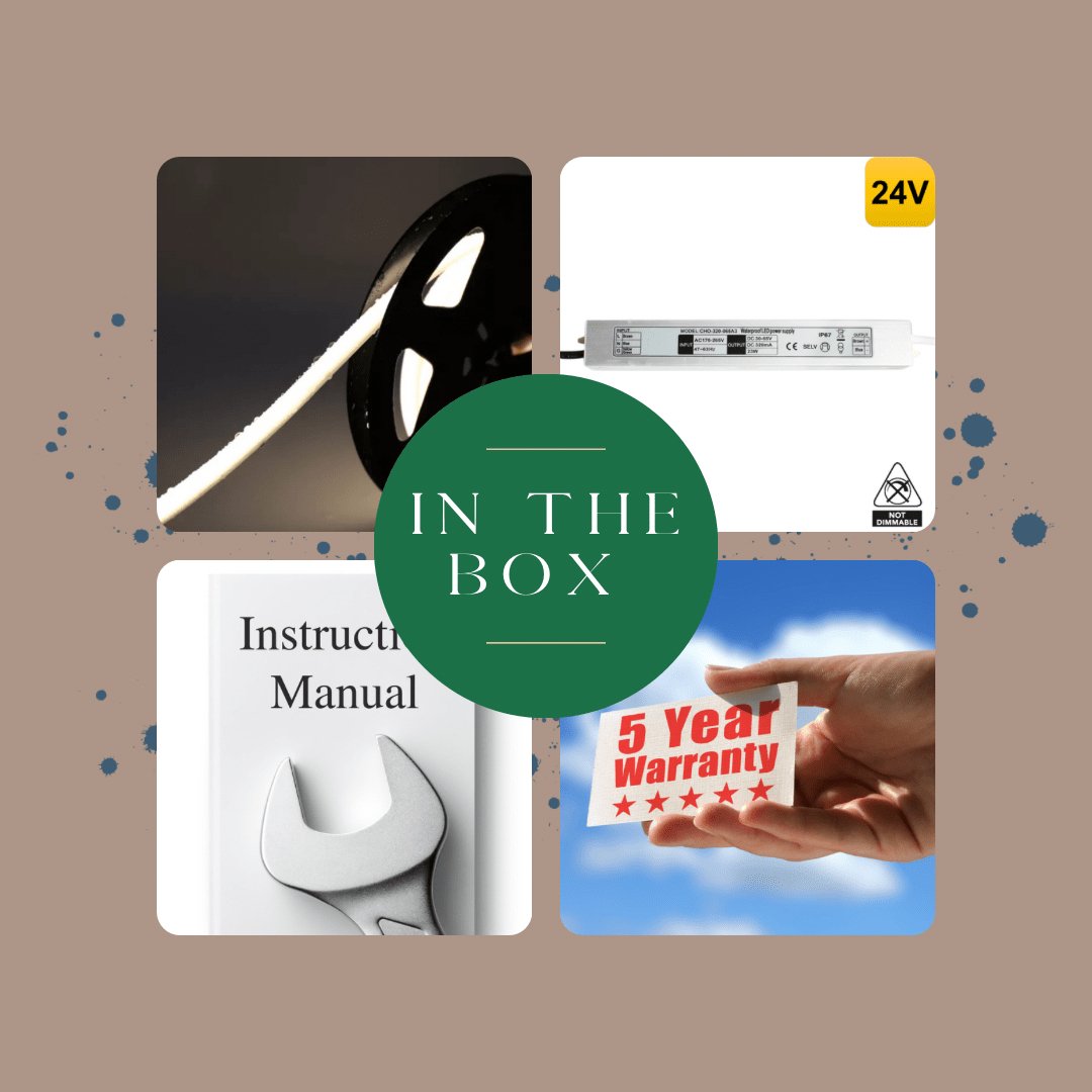 5 meter 100W COBRA PRO IP67 Waterproof Dot Free LED Light Strip Kit - 3000K-Strip Kit-COPY