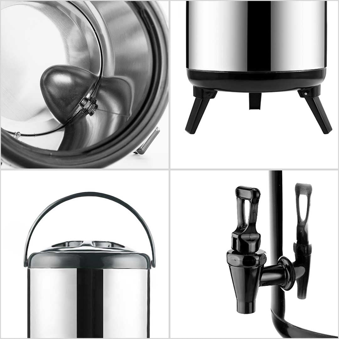 8L Portable Insulated Cold/Heat Stainless Steel Coffee Dispenser-Home & Living/Kitchen & Dining/Barware/Spirit Dispensers-Soga