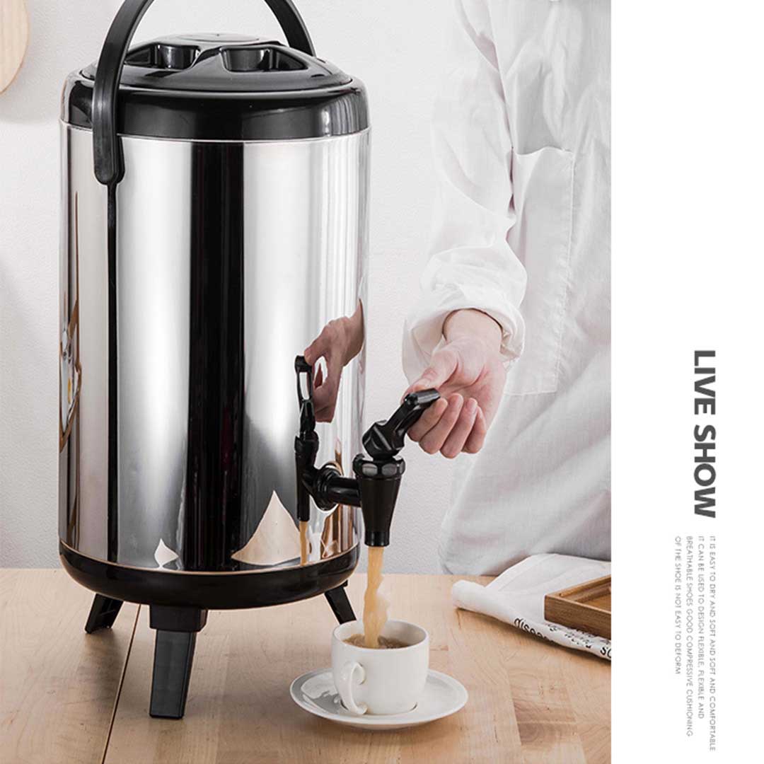 8L Portable Insulated Cold/Heat Stainless Steel Coffee Dispenser-Home & Living/Kitchen & Dining/Barware/Spirit Dispensers-Soga