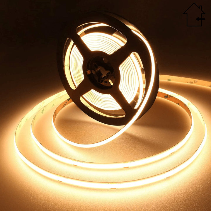 8mm | 10W/m 3000ºK | IP20 | COB Flexible LED Strip Light-Light Ropes & Strings-Lighting Creations