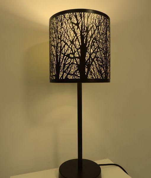Autumn Aged Bronze Table Lamp Amber Lining