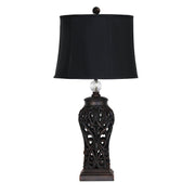 Dorne Antique Black Cut Complete Lamp With Harp photo 2