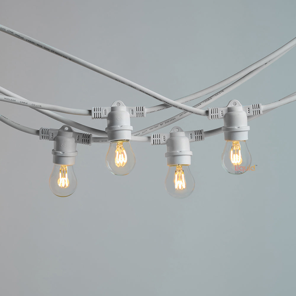 10m White Festoon String Lights with 10 Bulb 240V