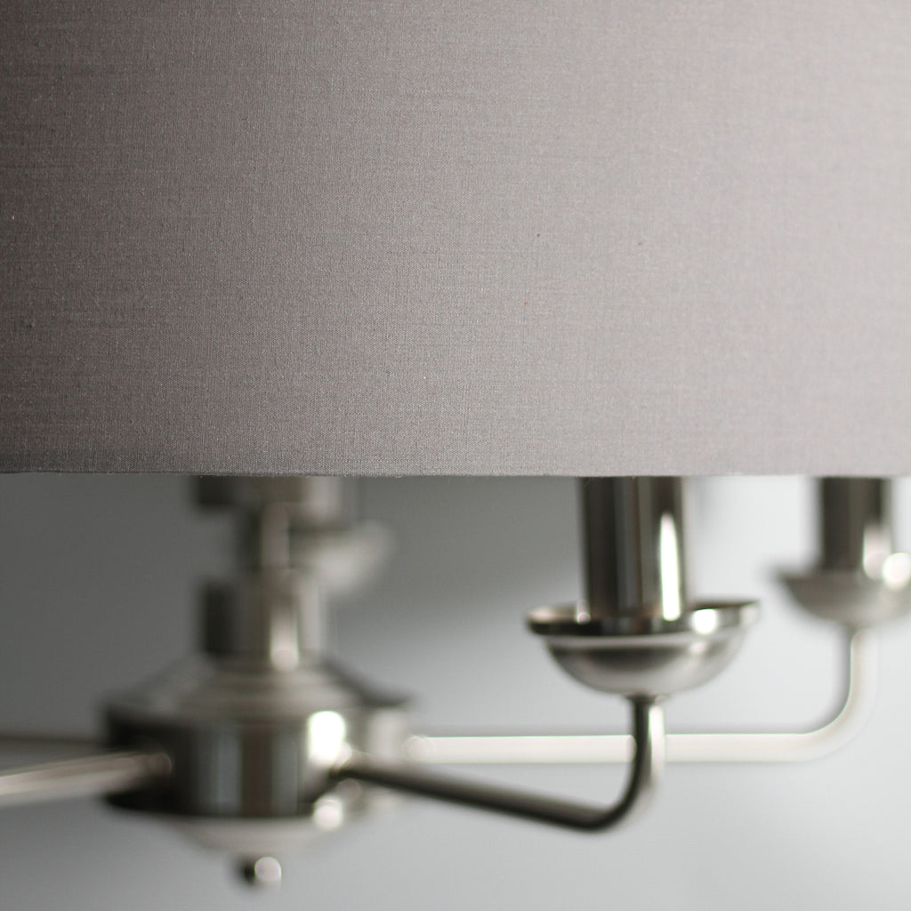 Beata 1 Light Large Chandelier Light Satin Nickel & Grey - LL002CH095L