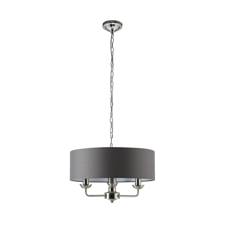 Beata 1 Light Small Chandelier Light Satin Nickel & Grey - LL002CH095S