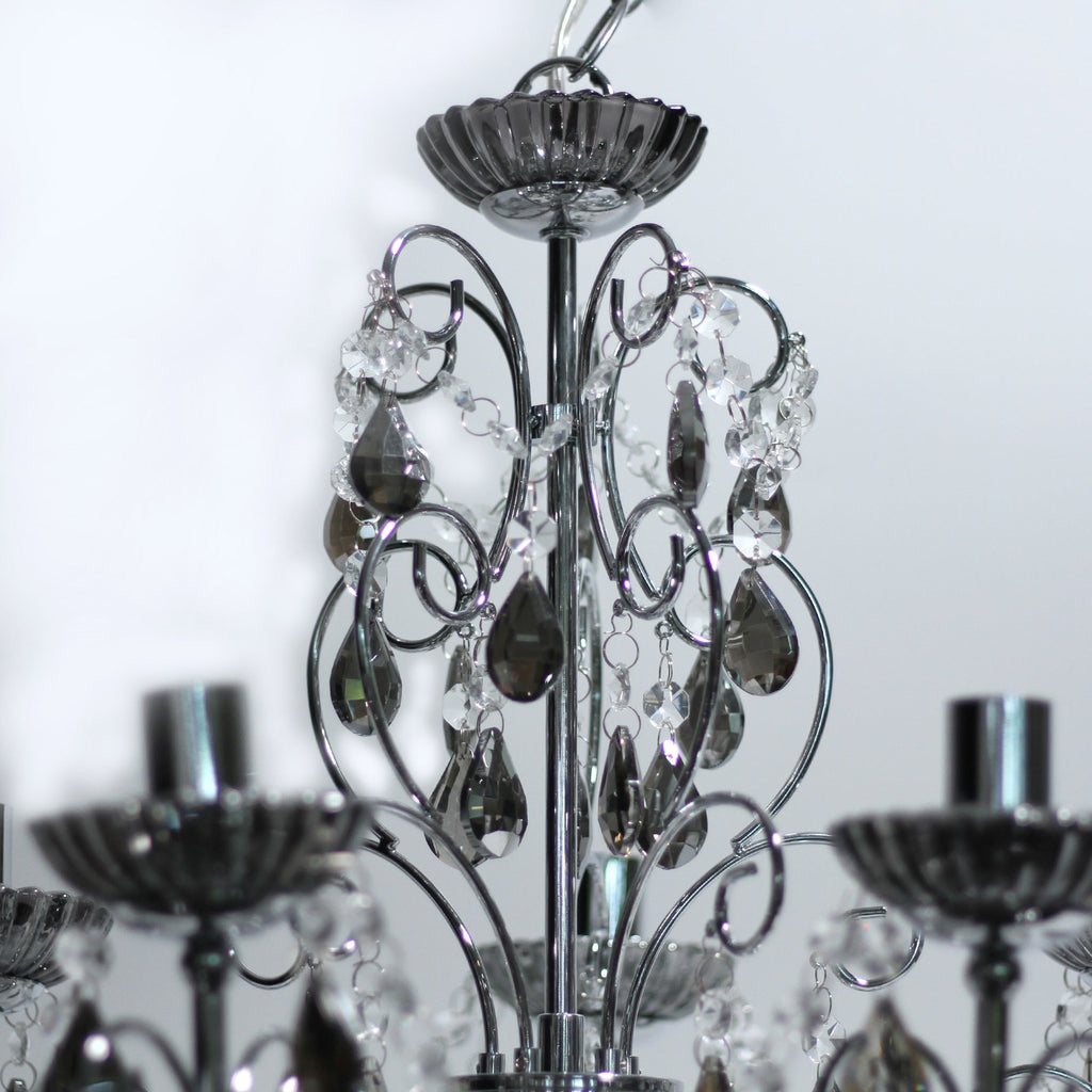 Rovert 5 Light Small Chandelier Chrome & Smoke - LL002CH109S