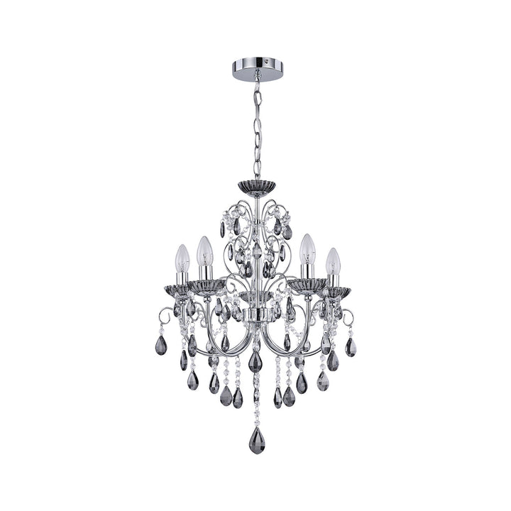 Rovert 5 Light Small Chandelier Chrome & Smoke - LL002CH109S