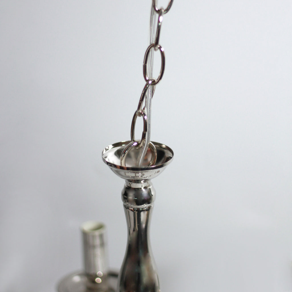 Ganeed Rustic 9 Light Large Chandelier Polished Nickel - LL002CH115L