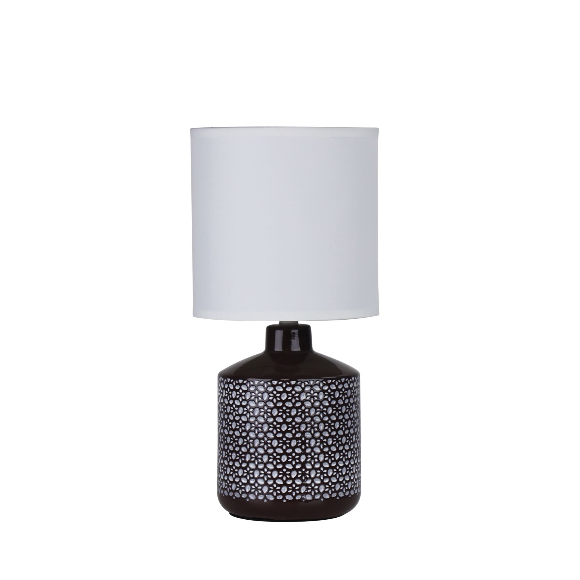 Celia Table Lamp Coffee With White Shade