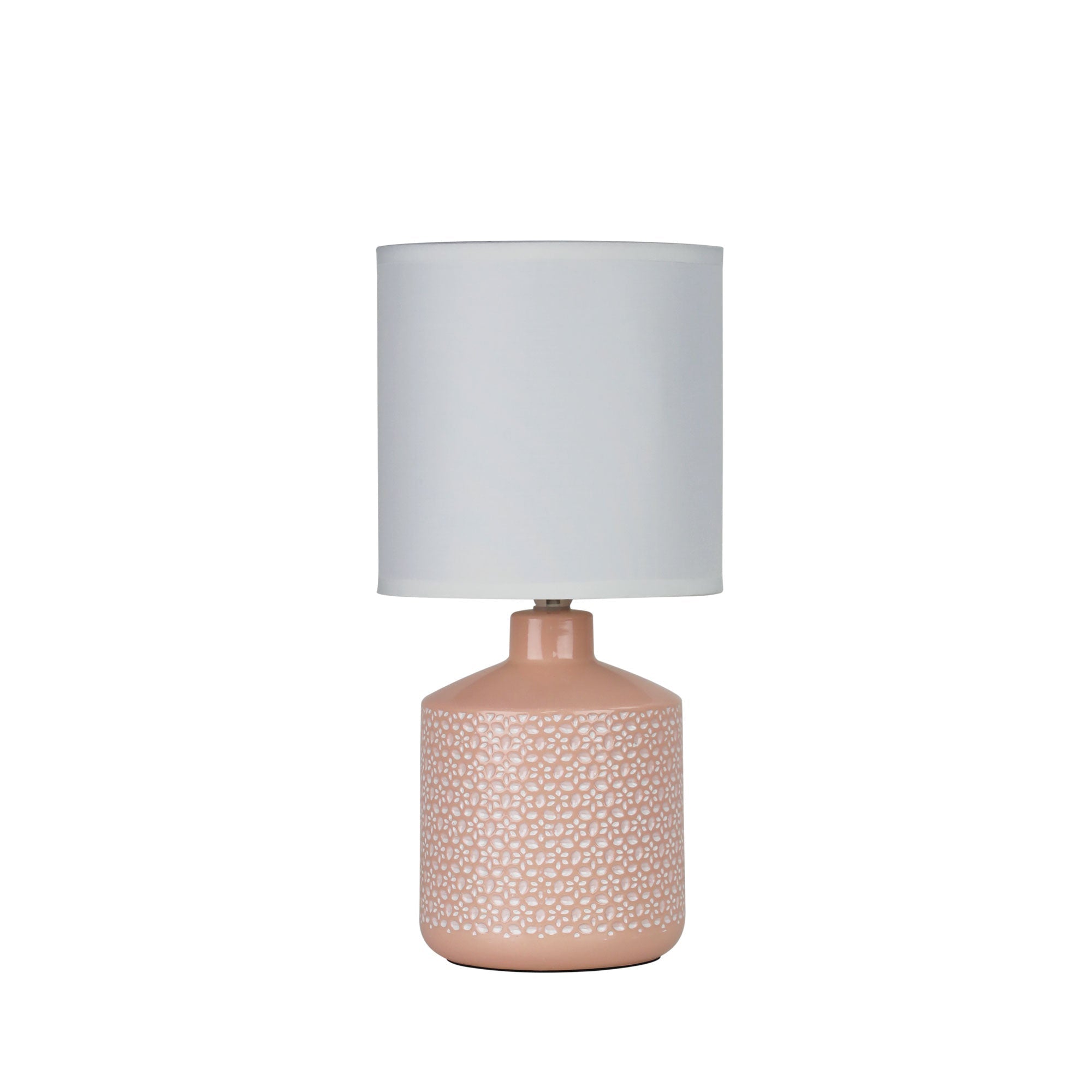 Celia Table Lamp Pink With White Shade