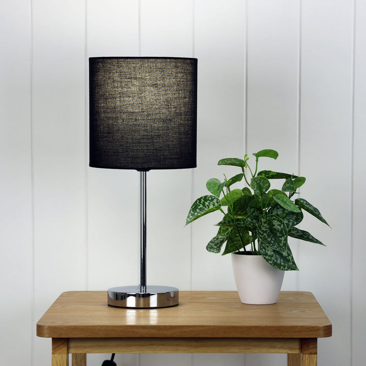 Zola Table Lamp Chrome and Black Shade