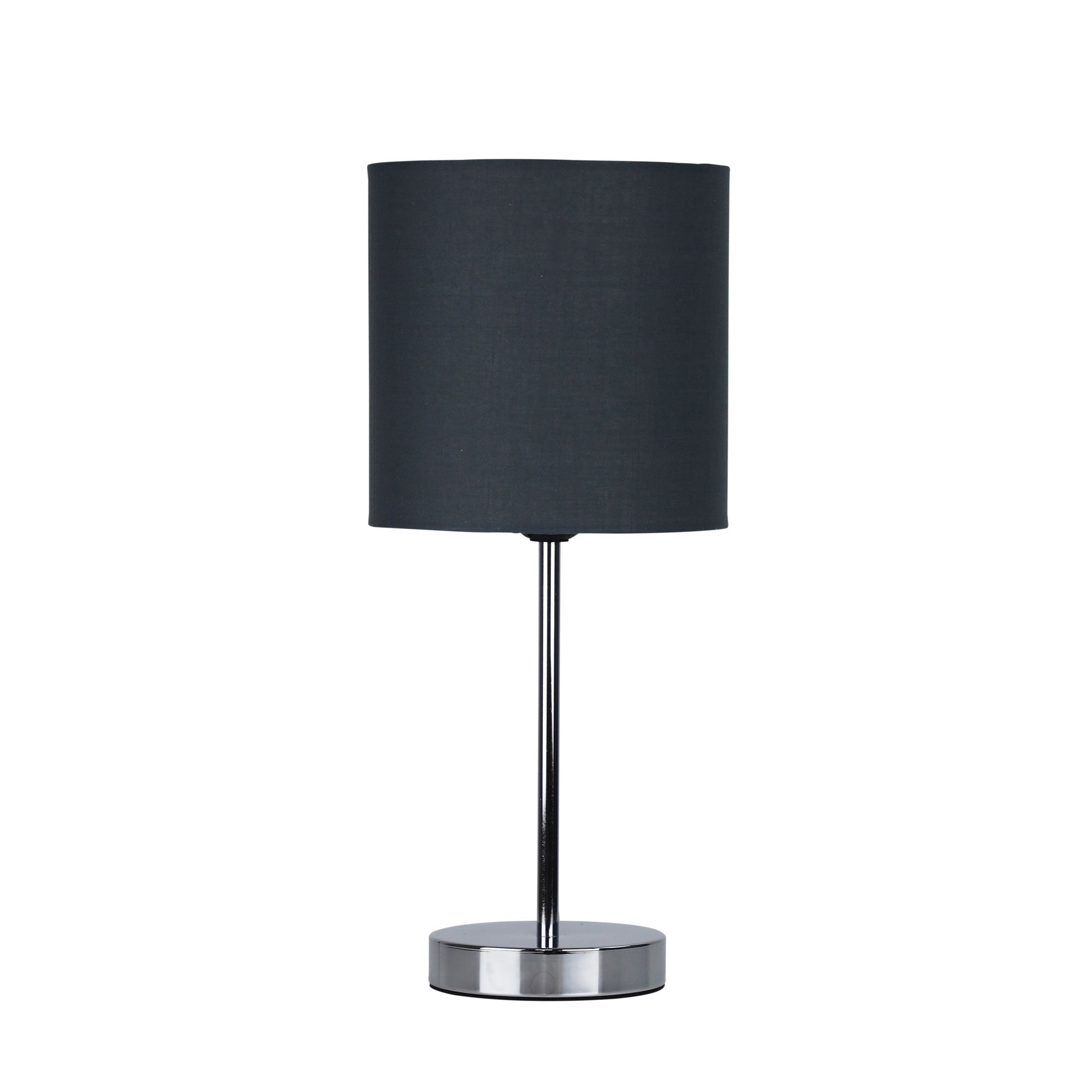 Zola Table Lamp Chrome and Grey Shade