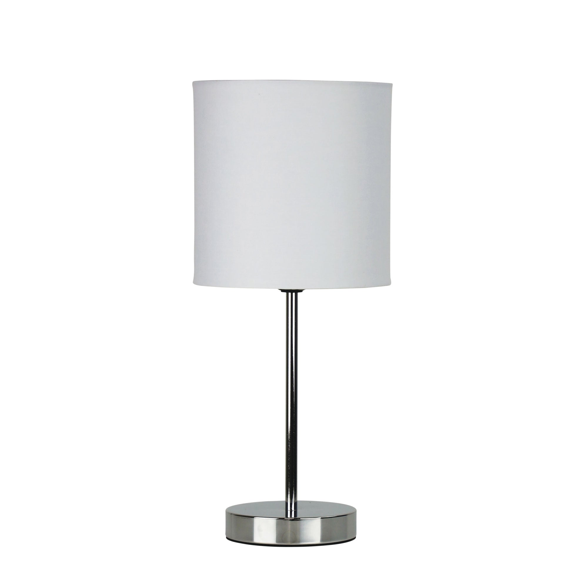 Zola Table Lamp Chrome and White Shade