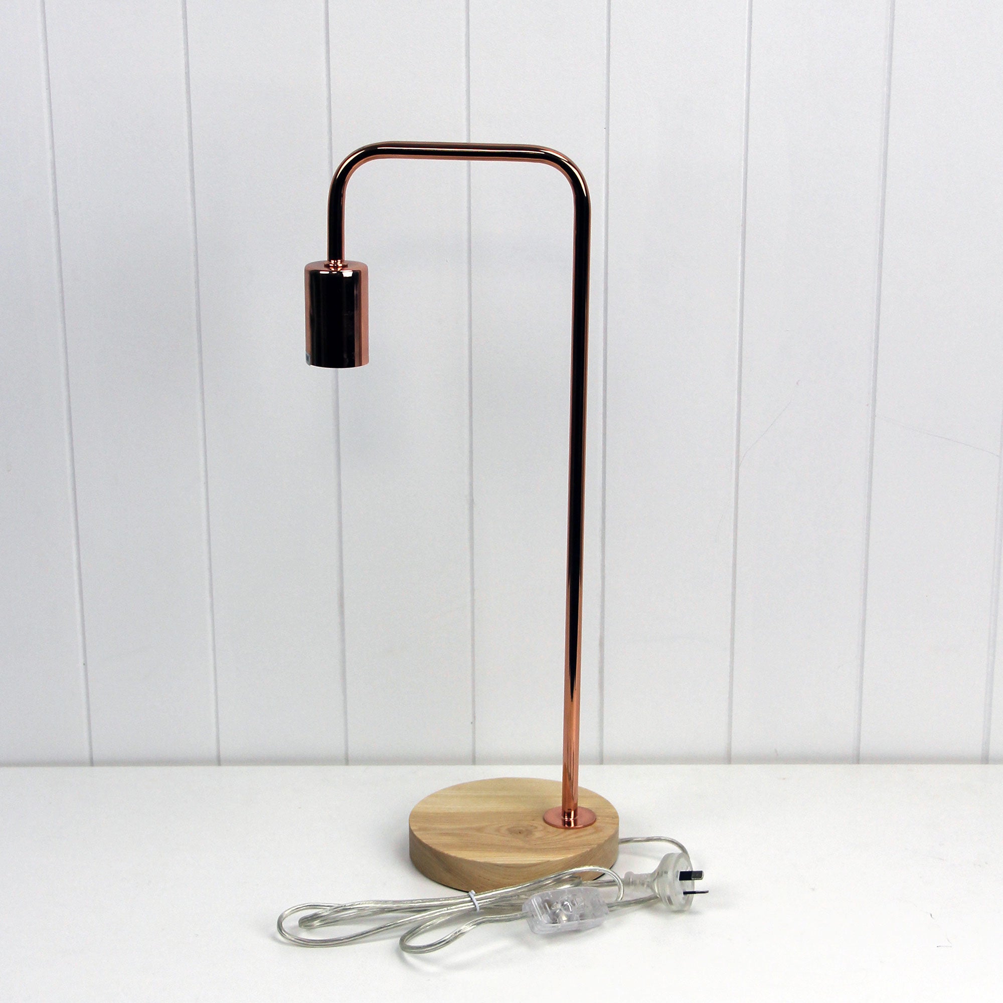 Lane Table Lamp Base Timber With Copper Arm